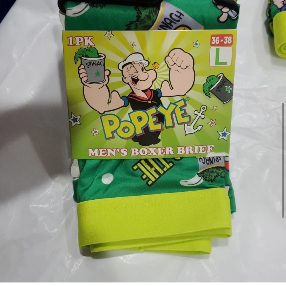 Pair of Popeye mens green boxer briefs size‎ large 36-38 brand new